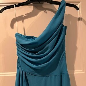 Elegant Teal One-Shoulder Dress